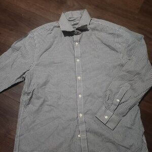 MICHAEL KORS Shirt Mens size Large Long Sleeve White with Black Pattern